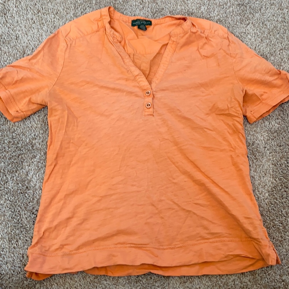Short sleeved Henley shirt